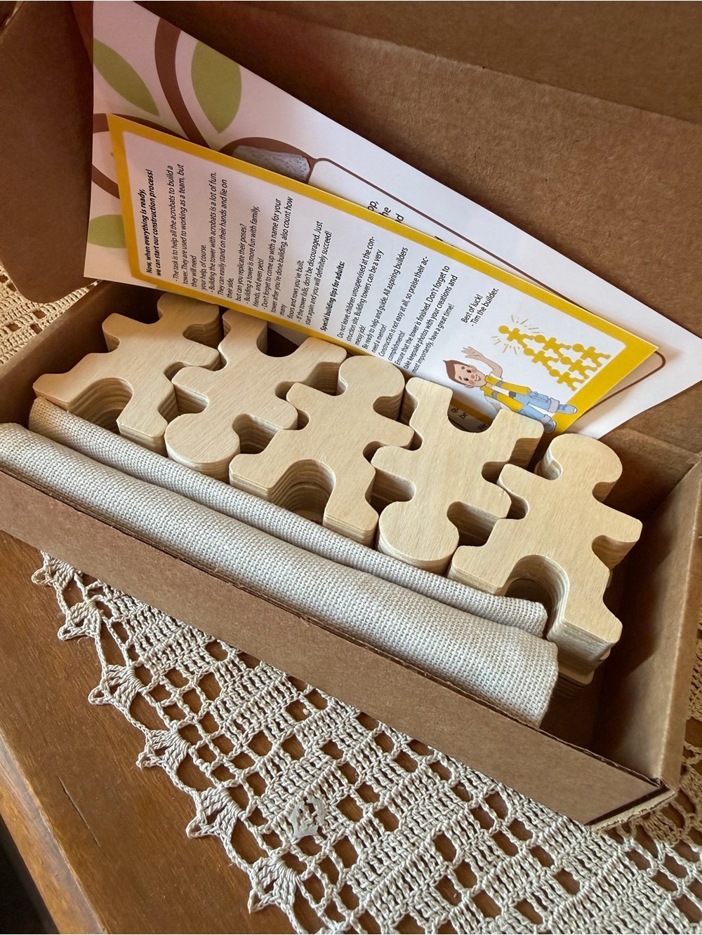 Natural Wood Puzzle Blocks for Kids - Neutral